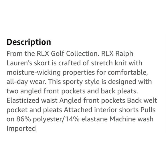 Ralph Lauren RLX Golf Skirt Women's Aim Back Pleated Floral Skort Size L - Picture 13 of 13